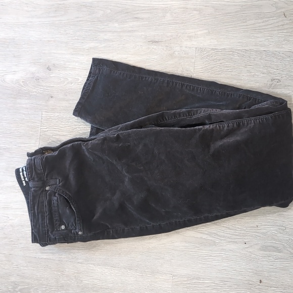AG Adriano Goldschmied Stevie Ankle Slim Straight Women 27R Dark Grey Velour - Picture 1 of 8